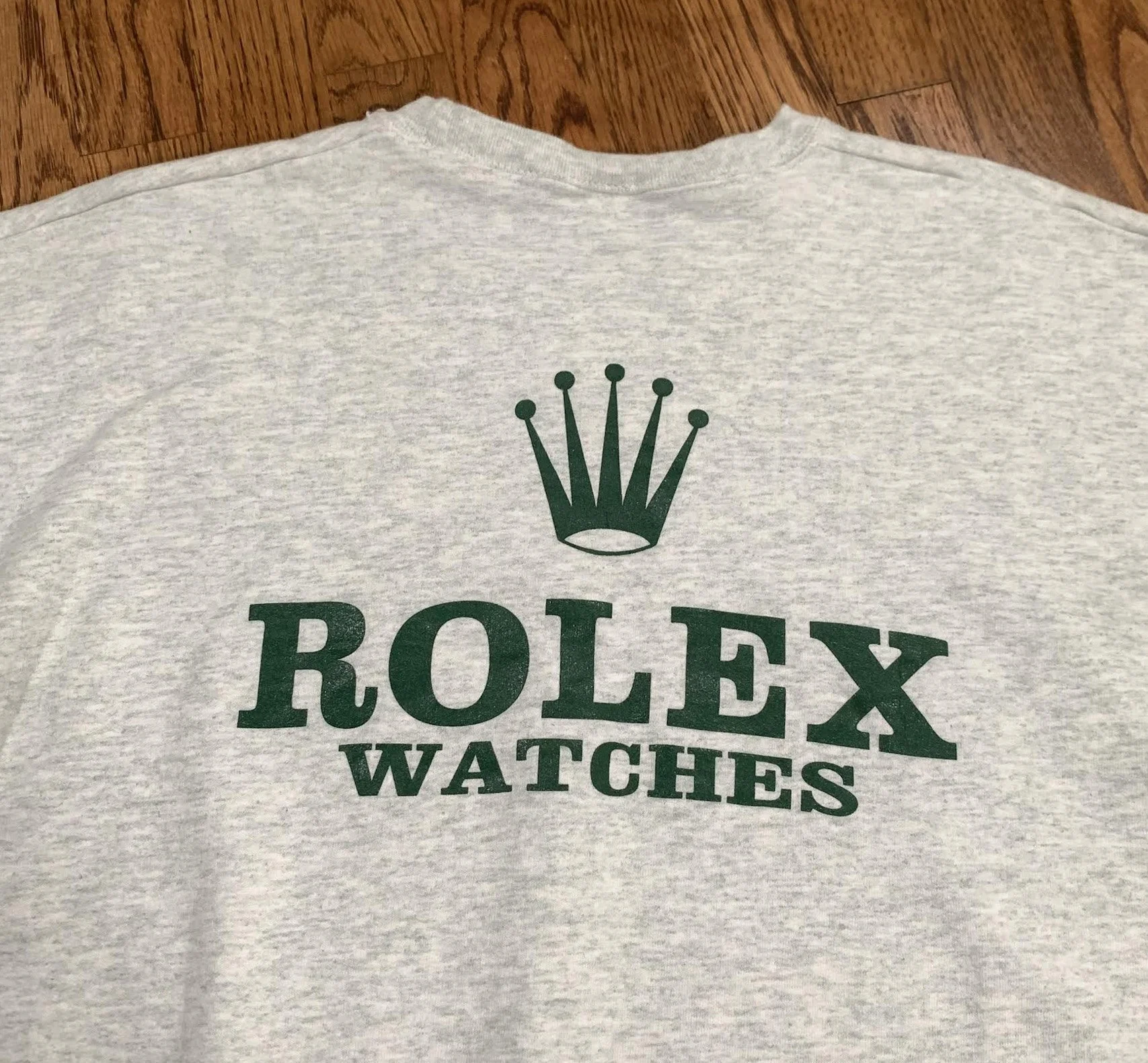 Vintage Rolex Watches Heather Grey / Green Promo Crewneck (Size